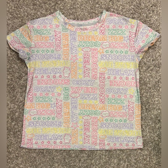 Joyspun Colorful Graphic Text Short Sleeve Pajamas 2 Pc Sleep Set Women’s Small - Picture 2 of 9
